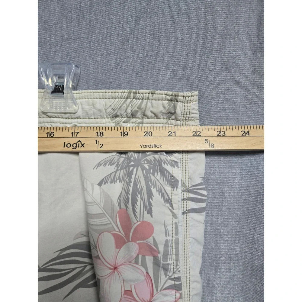 Tommy Bahama Relax Mens Floral Palm Tree Swim Trunks Beige Nylon XL 44 Waist